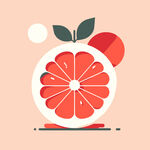 卡通柚子图标设计