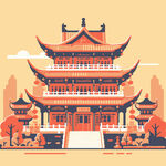 中国风建筑剪影设计