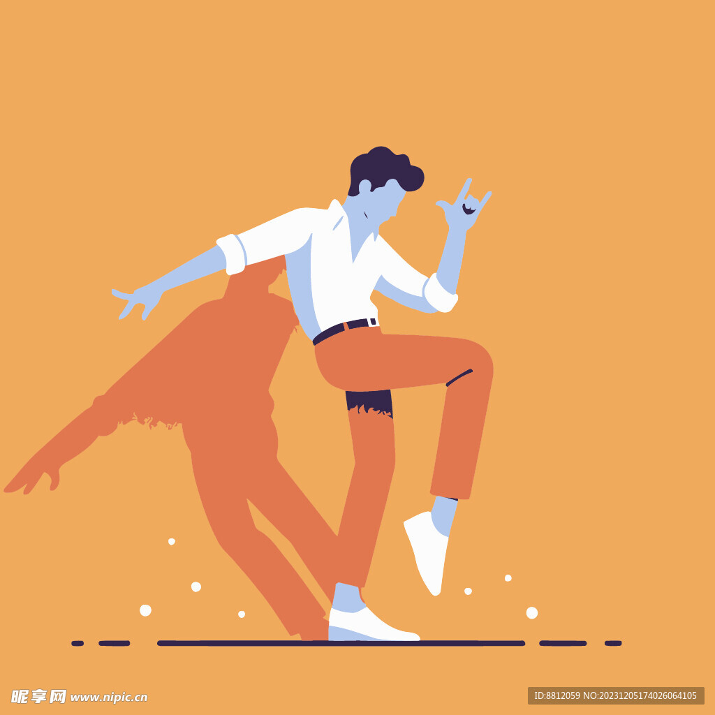创意跳舞卡通元素