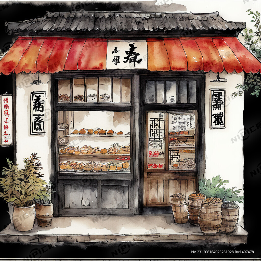 小吃店门头 名字叫品香园