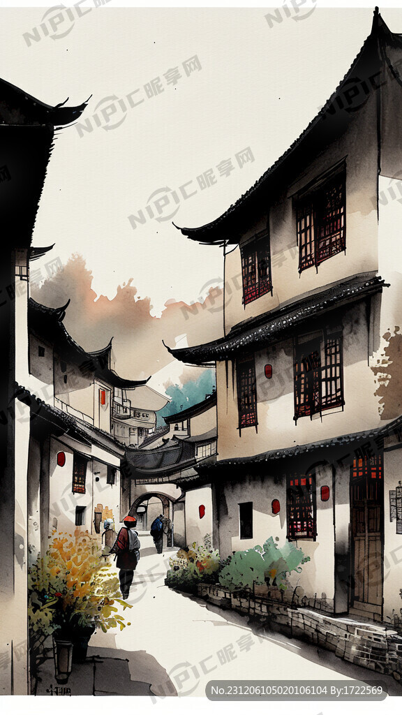 中国乡镇新农市集版画