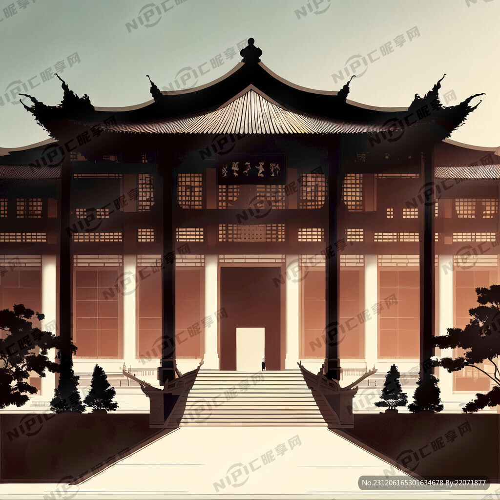 燕山大学 地标建筑 剪影