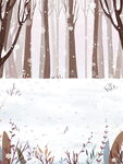 冬季树林雪景