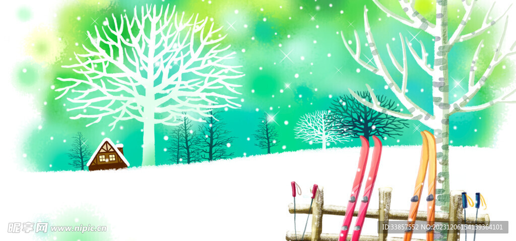 冬季下雪场景         