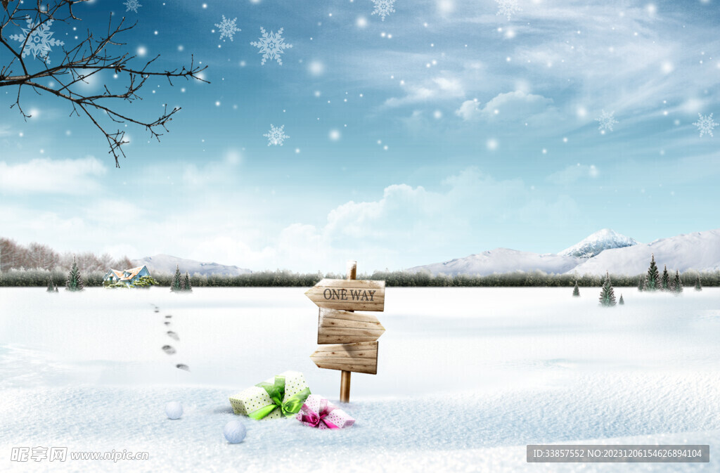 冬季下雪场景         