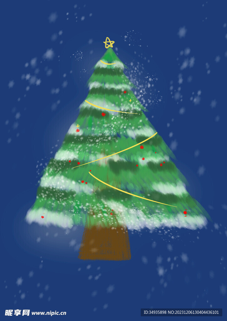 圣诞树 手绘