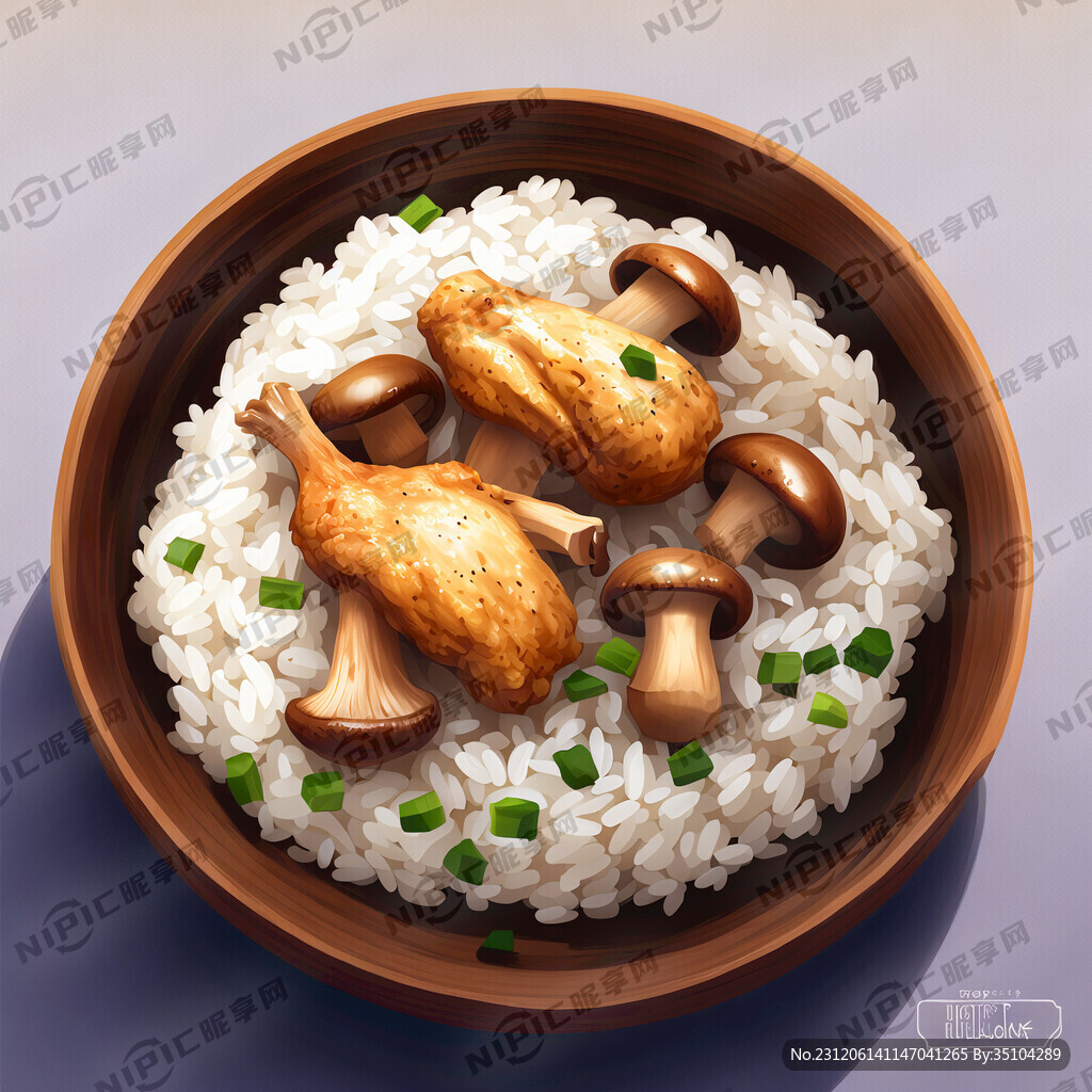 香菇鸡肉米饭
