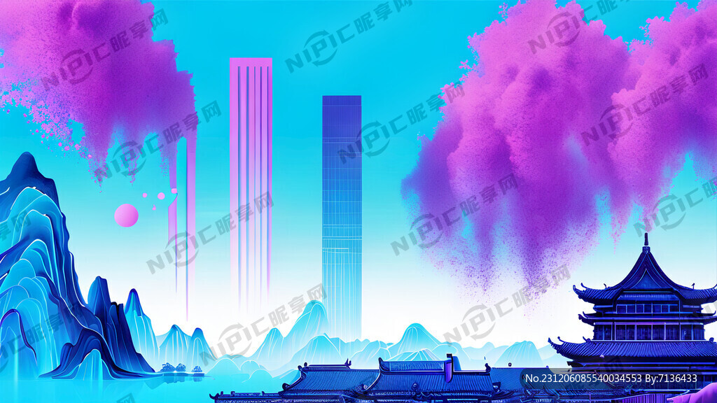 蓝紫背景图 有科技感
