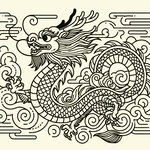 中国龙线稿设计