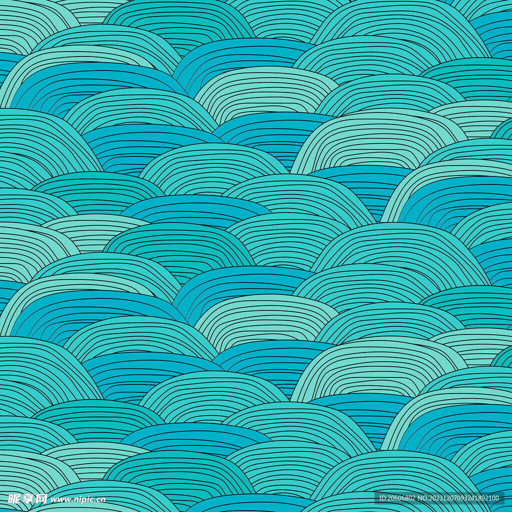 蓝色波浪背景花纹
