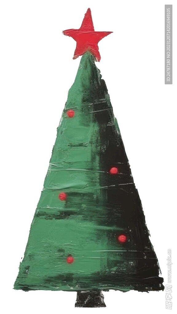 油画圣诞树