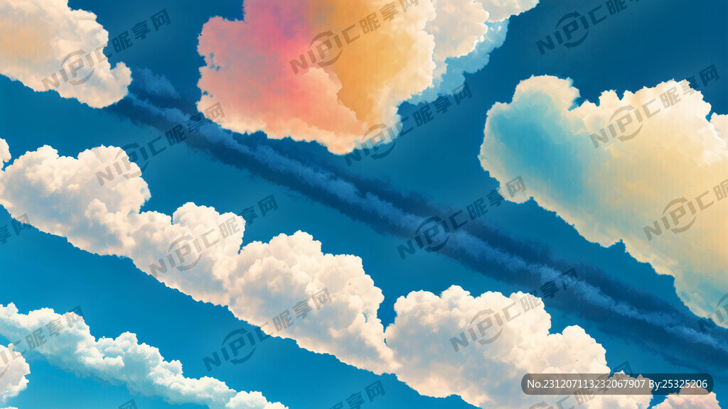 祥云满天 蓝天 色彩鲜明