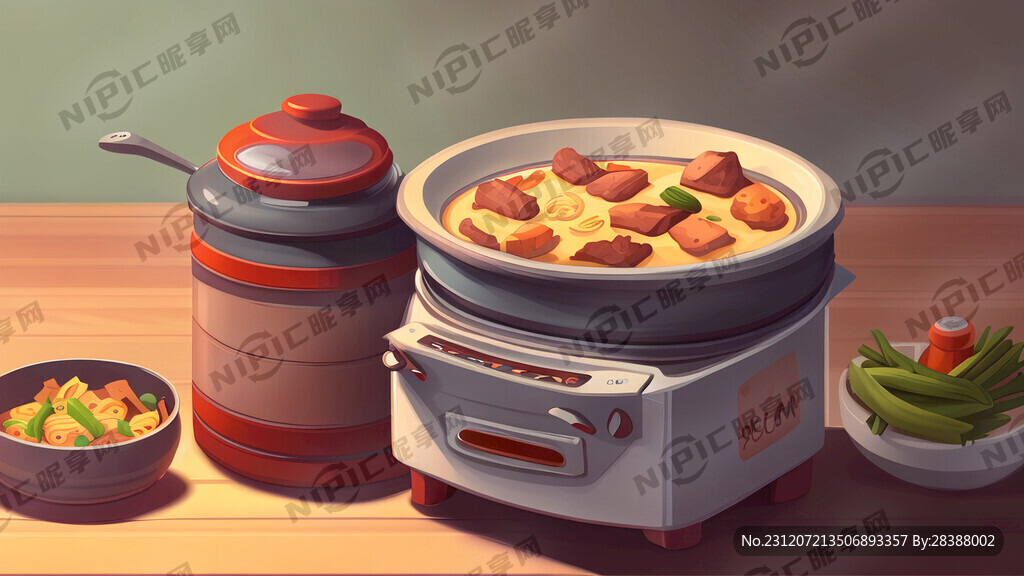低温慢煮盒 插画