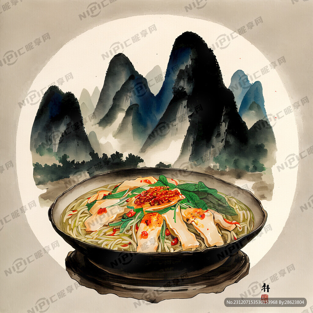 桂林卤粉 复古 古典人物 灶台