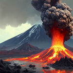 火山爆发 泥浆流出