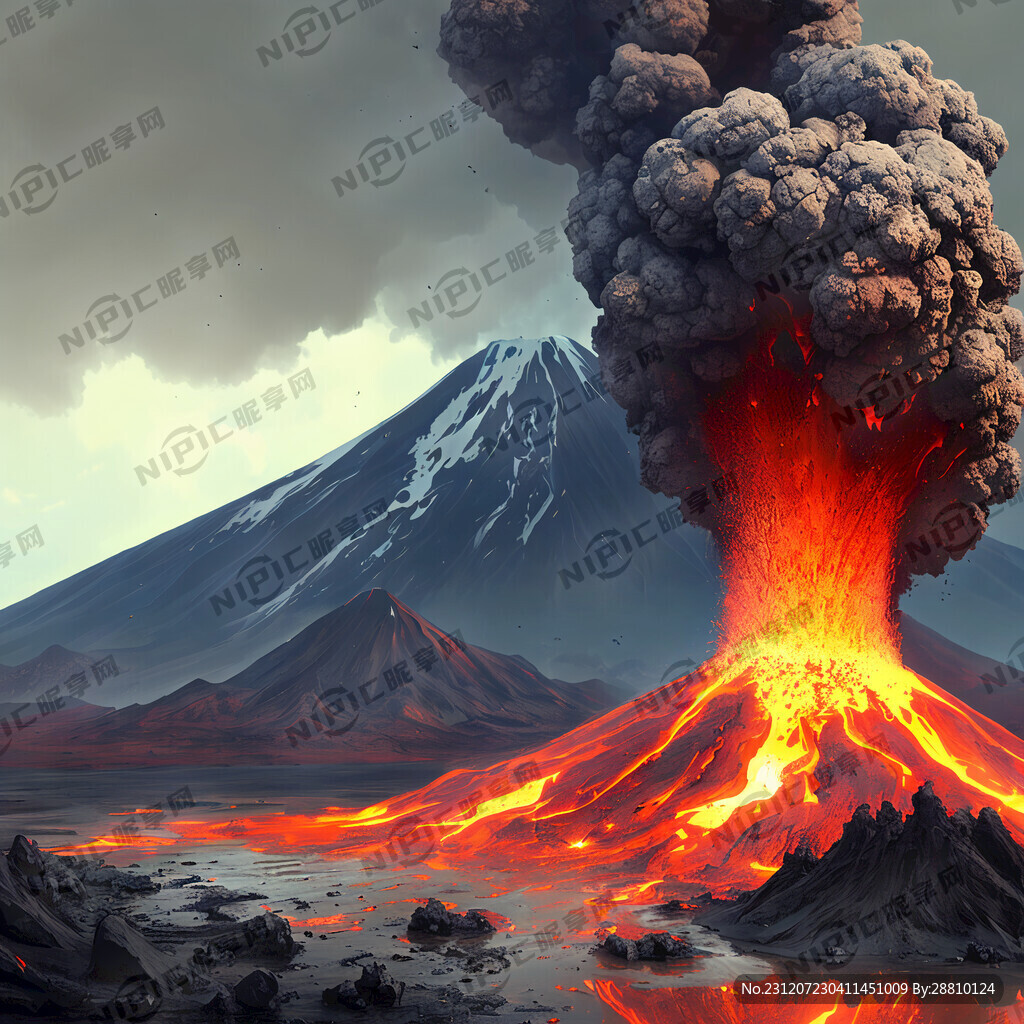 火山爆发 泥浆流出