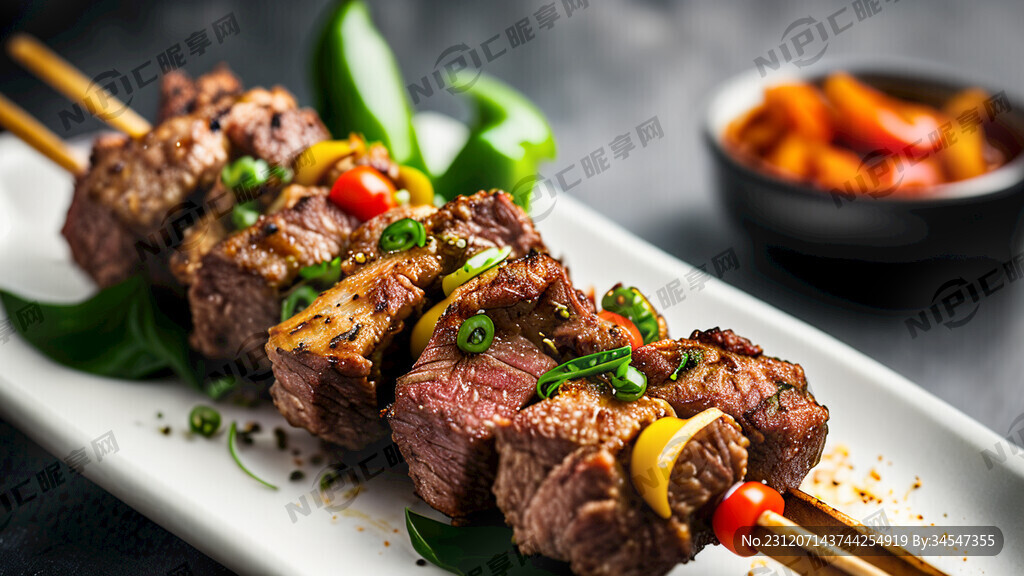 烤羊肉串摄影 很多羊肉串
