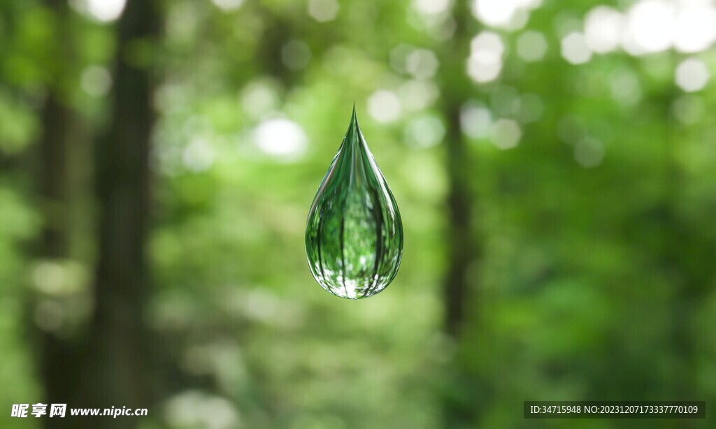 绿色水珠特写背景