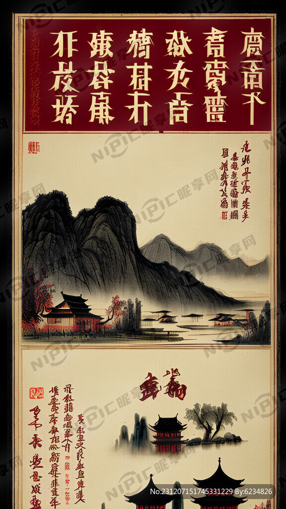 做一张主题为画里故乡的美术征稿