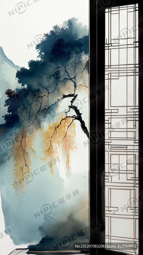 清新的背景 中式简约 室内