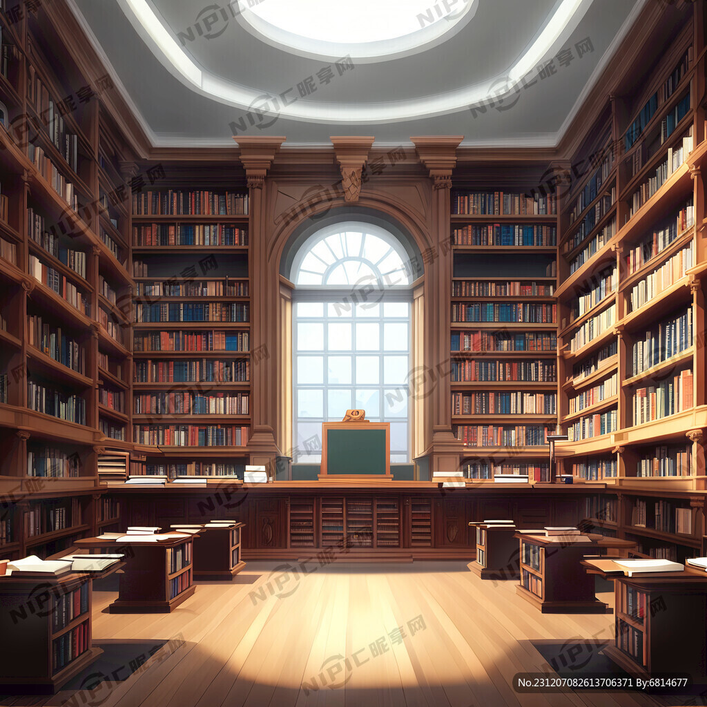 大型图书馆 演讲背景 大气