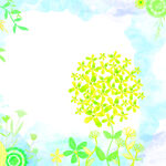 水彩绿色树挂画装饰画