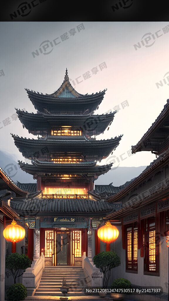 大理白族建筑 构图层次丰富
