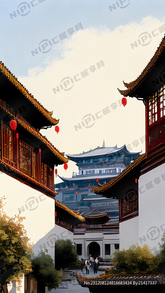 大理白族建筑 构图层次丰富