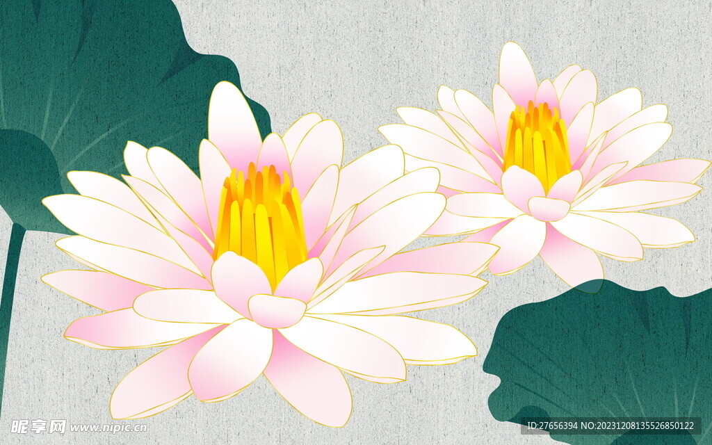 荷花背景墙