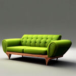 一个绿色的沙发