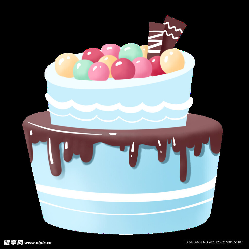 卡通手绘蛋糕生日蛋糕甜点