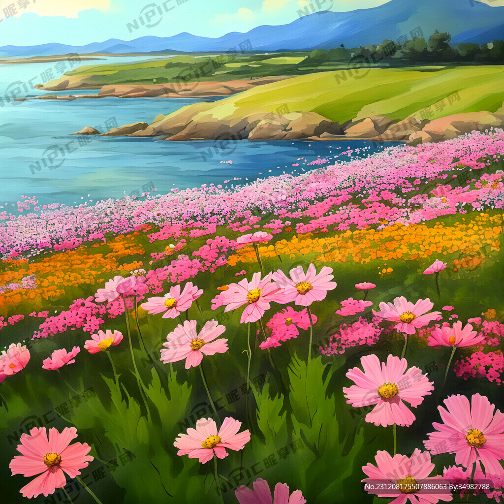 花海 手绘 清新