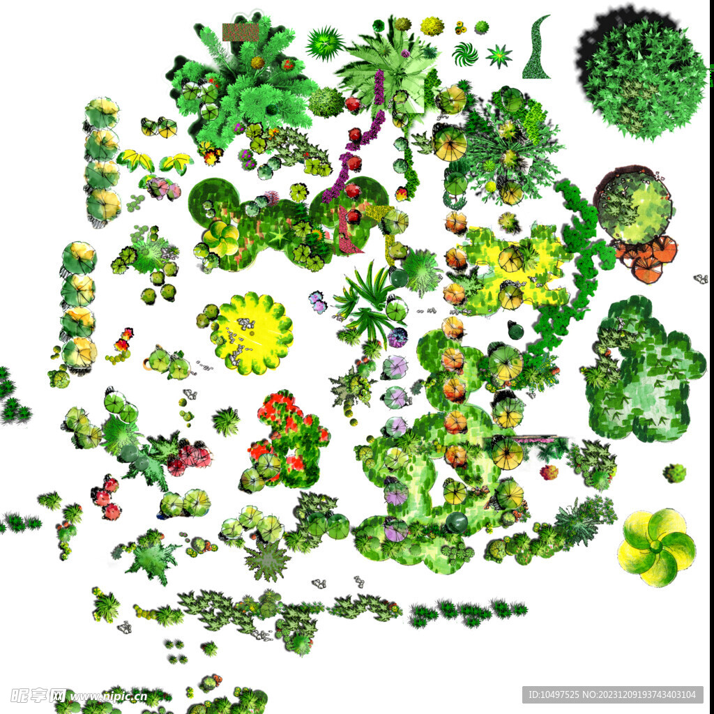 彩平素材 景观 平面图 园林 