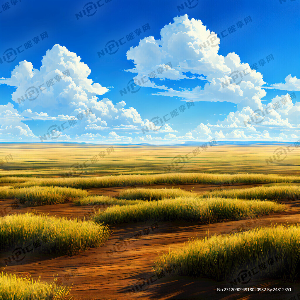 草原 蓝天 白云 素雅