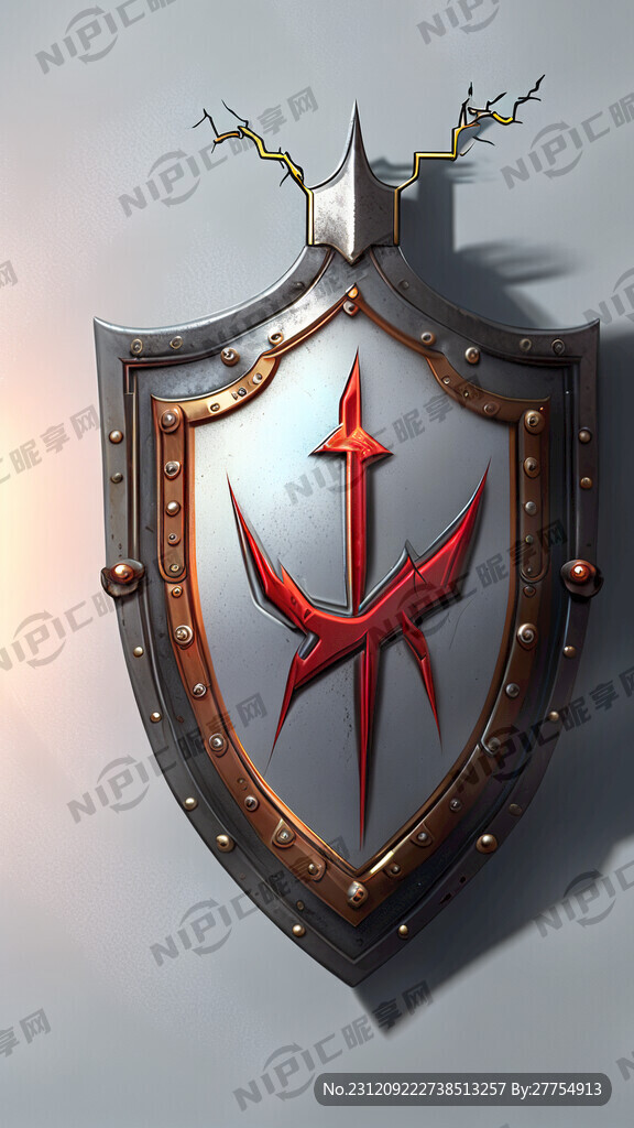 中间有竖向闪电的盾牌