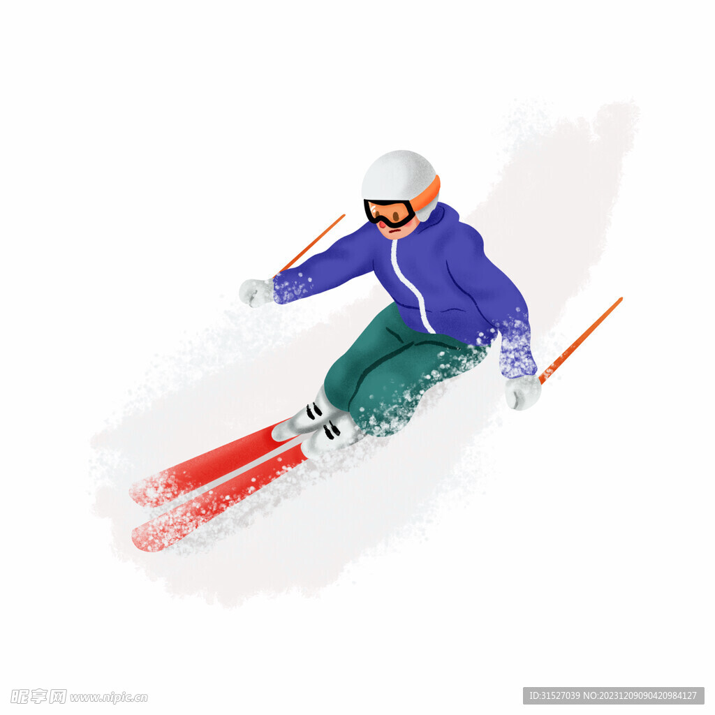 滑雪运动人物插画