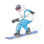滑雪人物插画