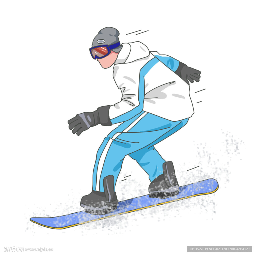 滑雪人物插画