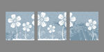 小白花水彩三联挂画装饰画