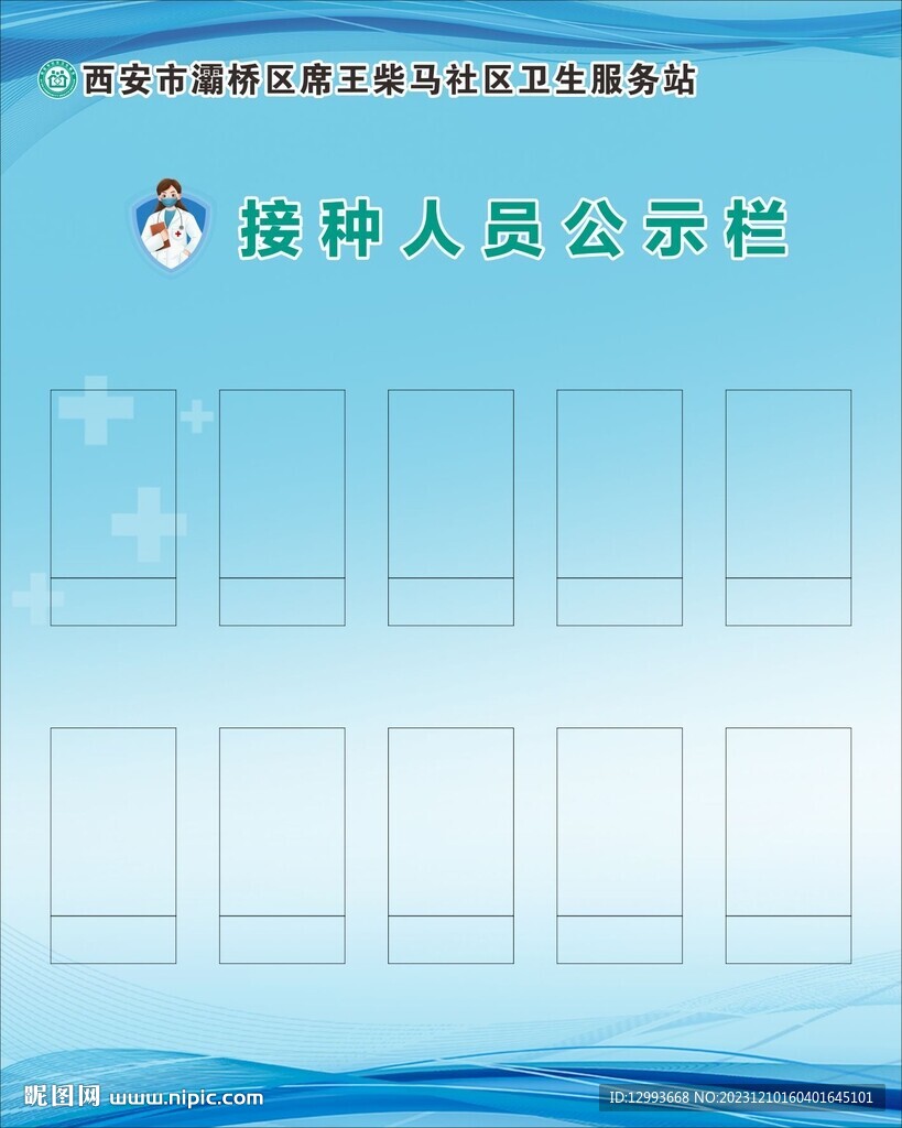 接种人员公示栏