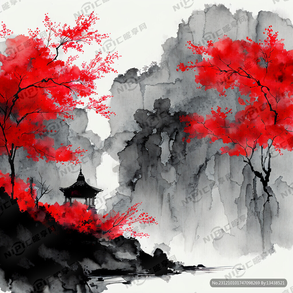 企业年会 中国红 京灰色背景