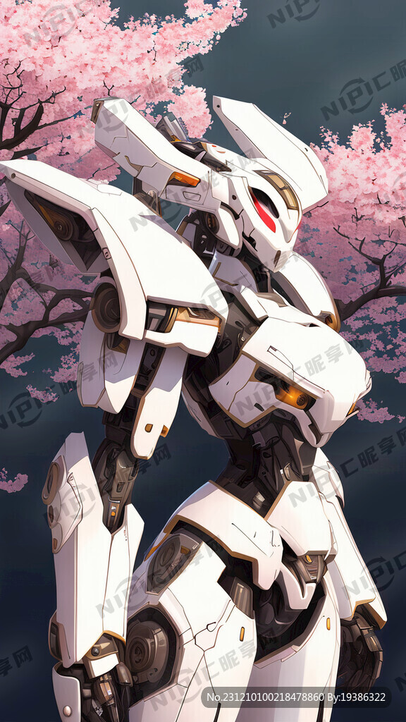 白色 机甲 樱花 女 暴露