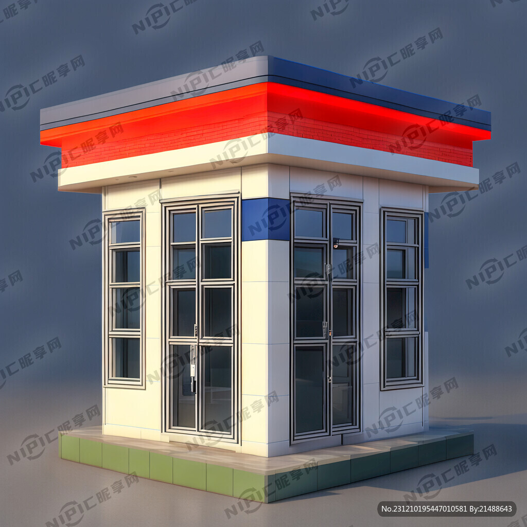 保安岗亭 顶面有造型 立体感