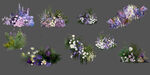 白绿紫花艺