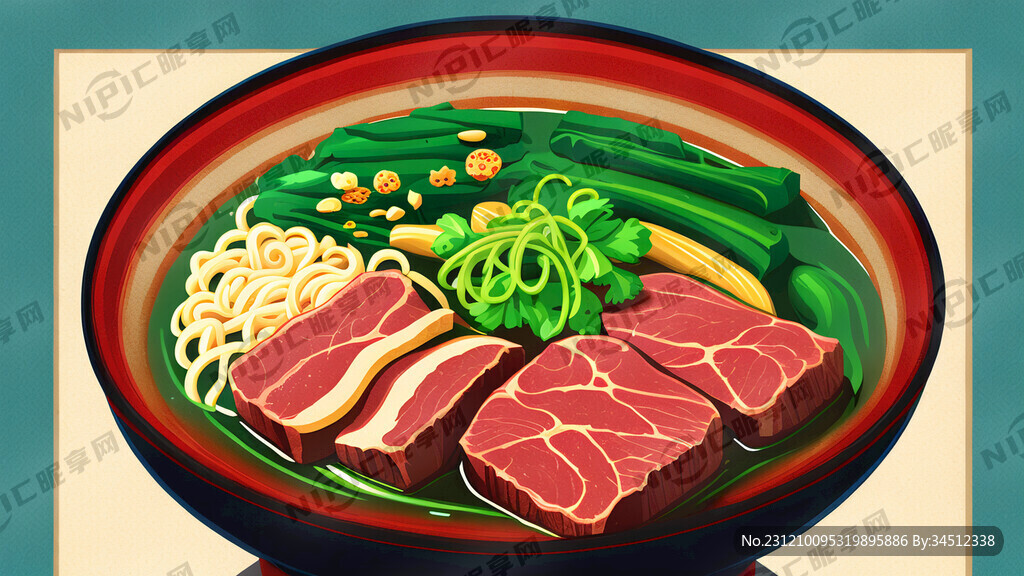 五香特色牛肉圆粉海报