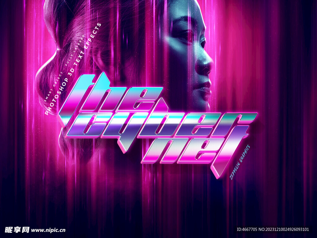 赛博朋克字体样机