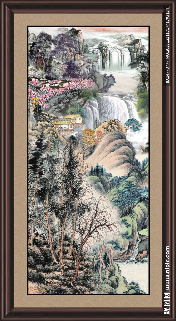 竖幅山水画 