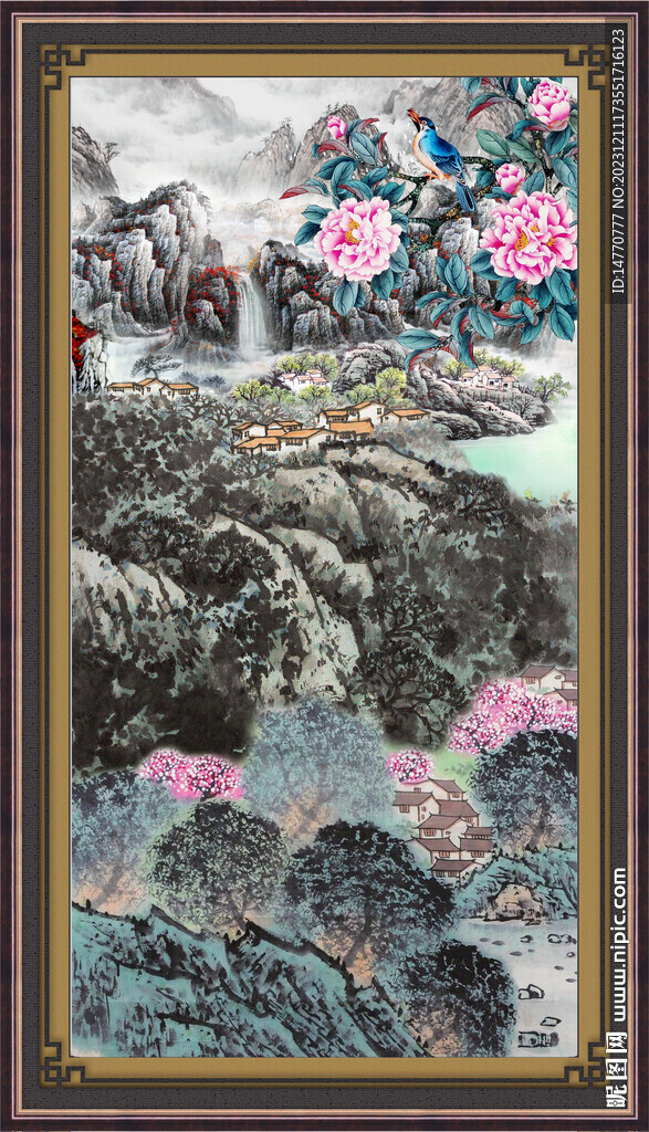 竖幅山水画