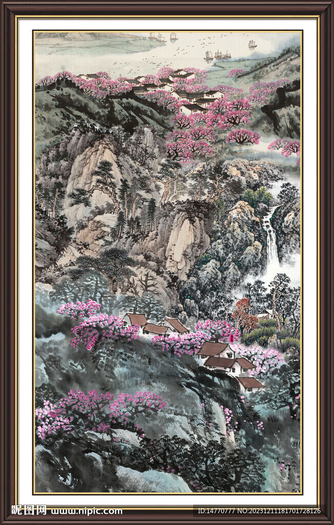 竖幅山水画
