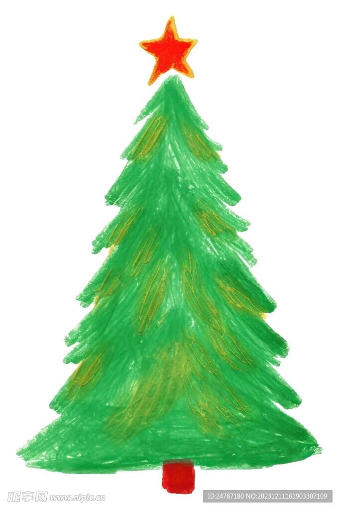 水彩圣诞树